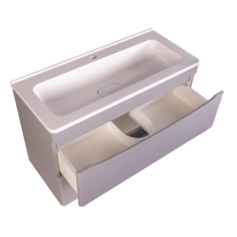 Тумба под раковину Style Line Бергамо мини 90 антискрейтч Plus, 90 см, подвесная, серый, СС-00002365