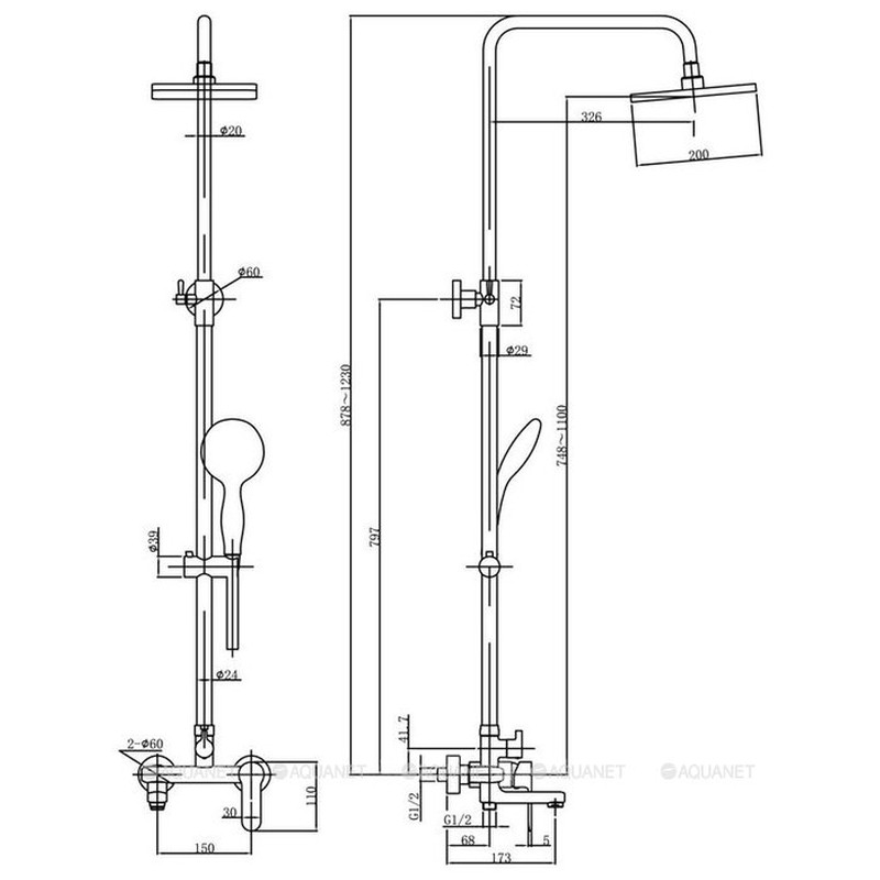 Душевая стойка Aquanet Passion S3