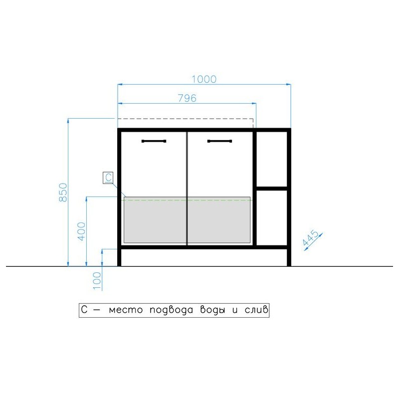 Тумба под раковину Style Line Лофт Classic 80/100 Бетон