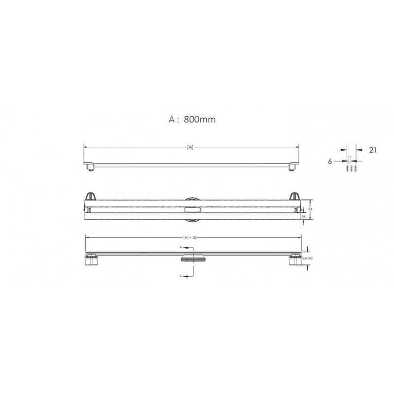 Душевой лоток Berges SUPER Slim 800