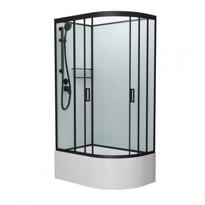 Душевая кабина Frank F412/2R Black без крыши Размер:...