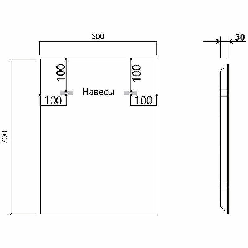 Зеркало LED Vincea  VLM-3VN50B 50х70 c сенсорным выключателем и диммером