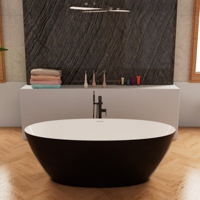 Ванна Frank F6123 White/Black отдельностоящая.