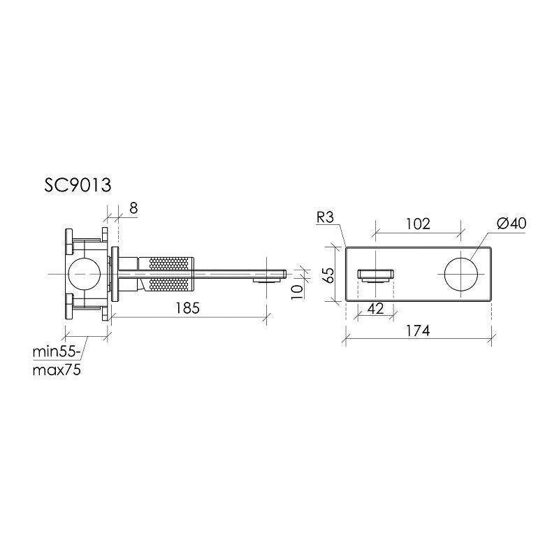 Смеситель для раковины SANCOS Nexus с внутренней частью, вороненая сталь, арт. SC9013GG