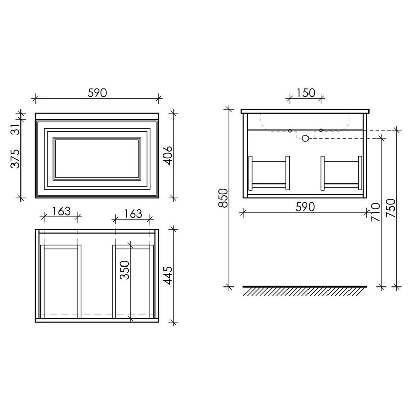 Тумба подвесная SANCOS Very 590х445х406, c одним  ящиком оснащенным доводчиками, Doha Soft , арт.VR60SM