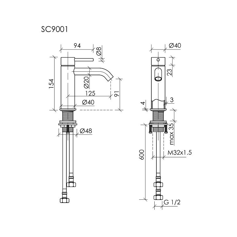 Смеситель для раковины SANCOS Etna, хром, арт. SC9001CH