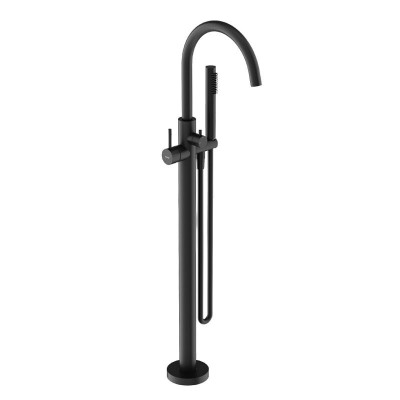 Смеситель для ванны напольный SANCOS Etna, черный ма...