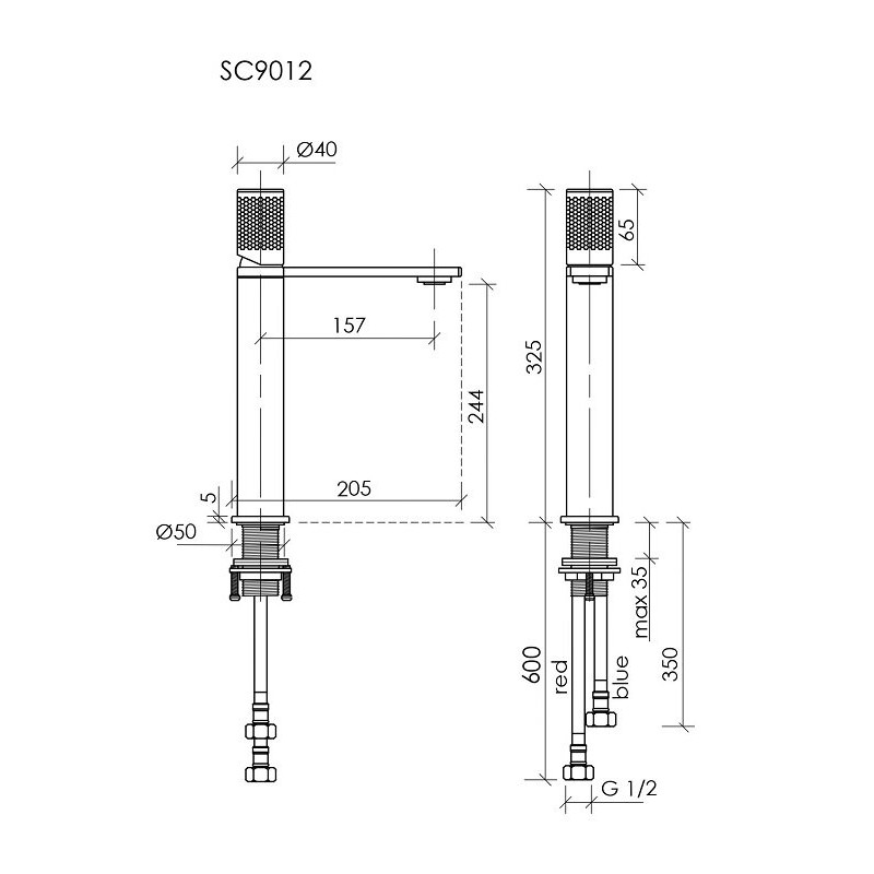 Смеситель для раковины высокий SANCOS Nexus, вороненая сталь, арт. SC9012GG