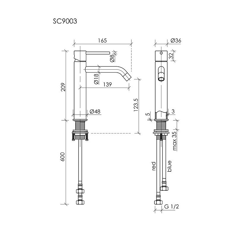 Смеситель для раковины SANCOS Etna, хром, арт. SC9003CH