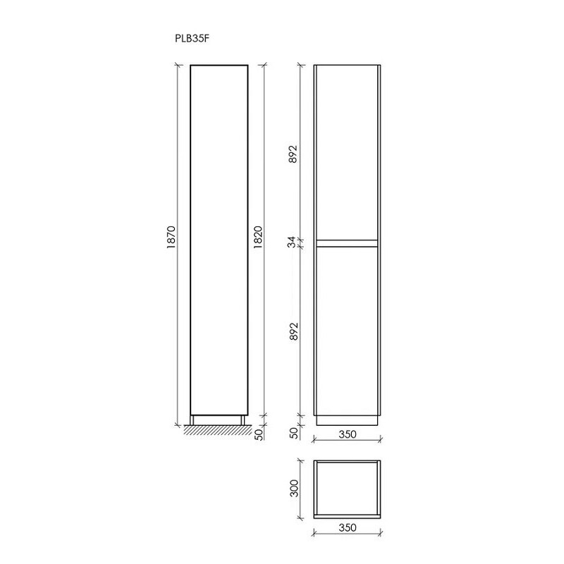 Шкаф-пенал SANCOS Libra Floor напольный, белый глянец, 350х300х1870 мм,  арт. PLB35FW