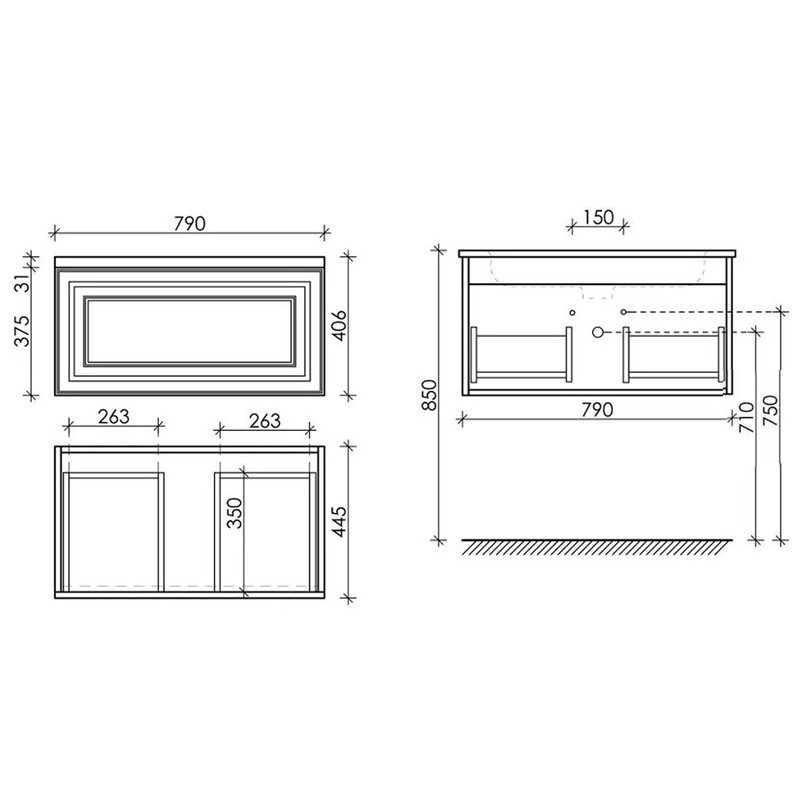 Тумба подвесная SANCOS Very 790х445х406, c одним  ящиком оснащенным доводчиками, Beige Soft , арт.VR80CE