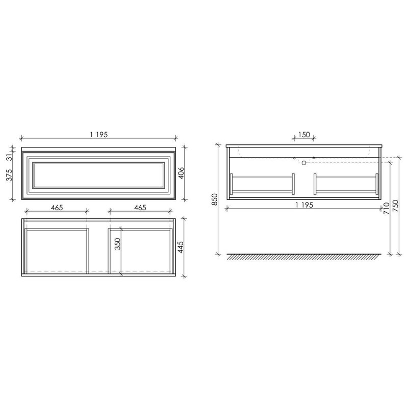 Тумба подвесная SANCOS Very 1195х445х406, c одним  ящиком оснащенным доводчиками, Bianco , арт.VR120W