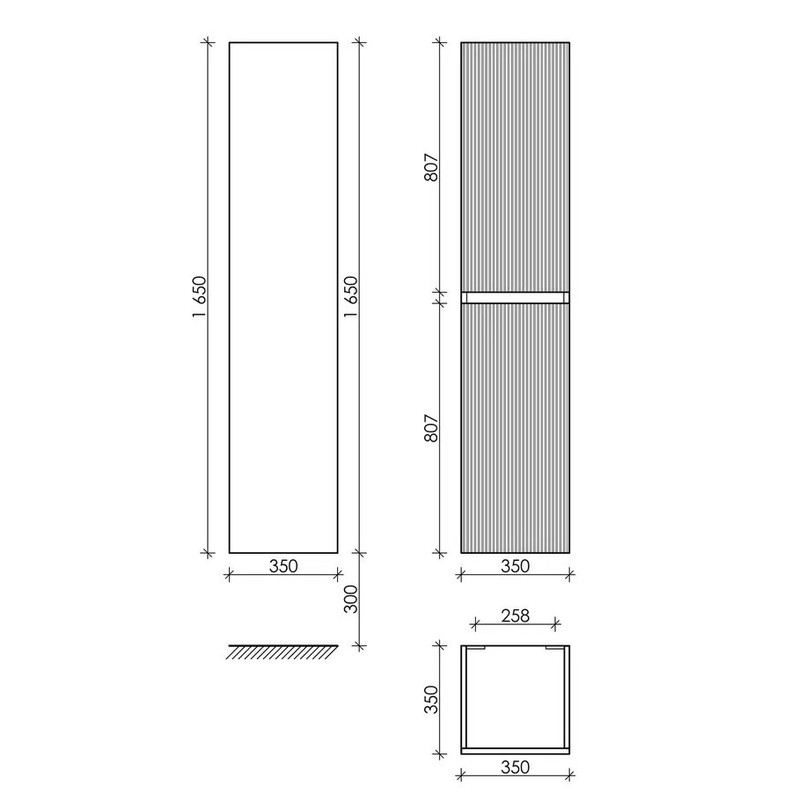 Шкаф-пенал SANCOS Snob T подвесной Beige Soft, 350х350х1650 мм, арт. PSNT35CE