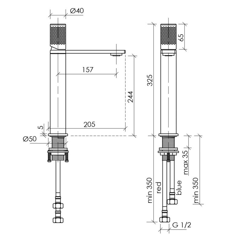 Смеситель для раковины высокий SANCOS Nexus, брашированное золото, PVD покрытие, арт. SC9012BG