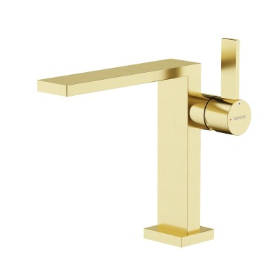 Смеситель для раковины SANCOS Linn, брашированное зо...