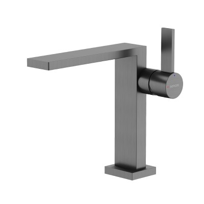 Смеситель для раковины SANCOS Linn, вороненая сталь,...