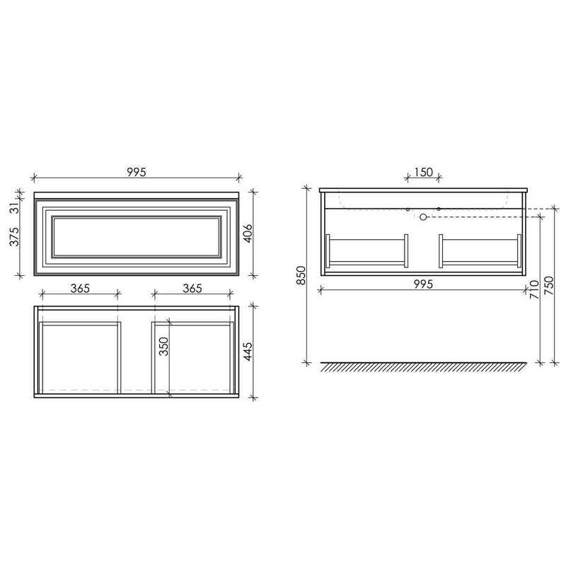 Тумба подвесная SANCOS Very 995х445х406, c одним  ящиком оснащенным доводчиками, Bianco , арт.VR100W