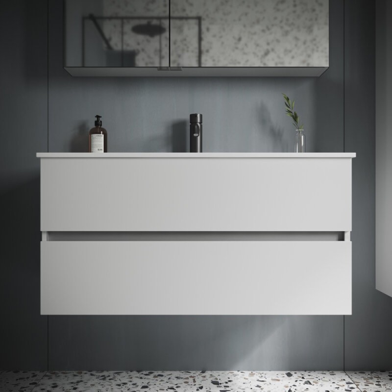 Тумба под раковину Sancos Urban 100, подвесная, белый глянец, UR100W