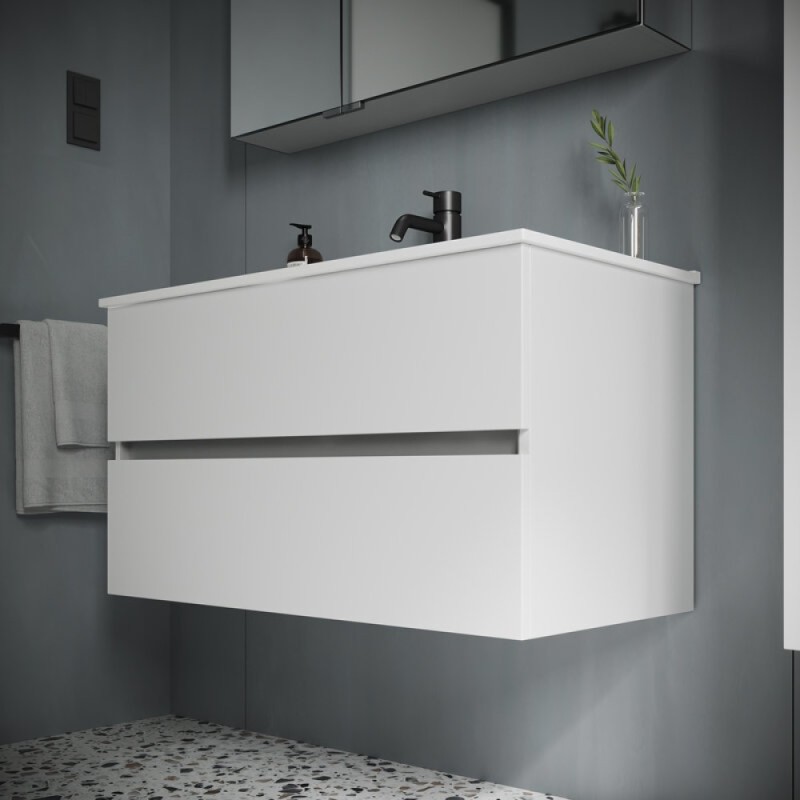 Тумба под раковину Sancos Urban 100, подвесная, белый глянец, UR100W