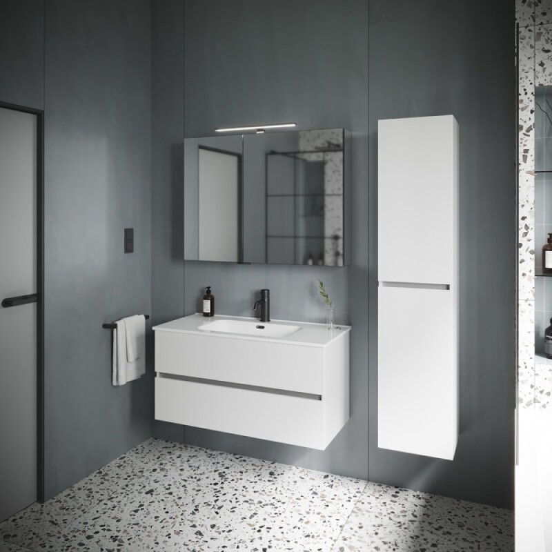 Тумба под раковину Sancos Urban 100, подвесная, белый глянец, UR100W