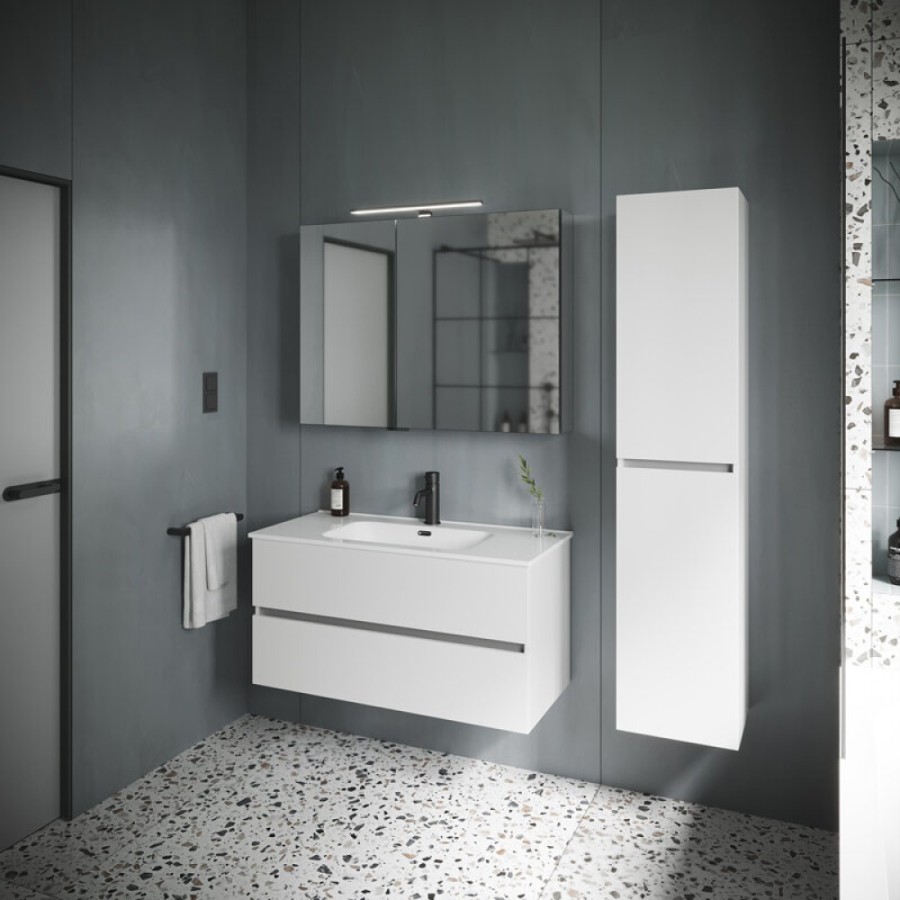 Тумба под раковину Sancos Urban 100, подвесная, белый глянец, UR100W