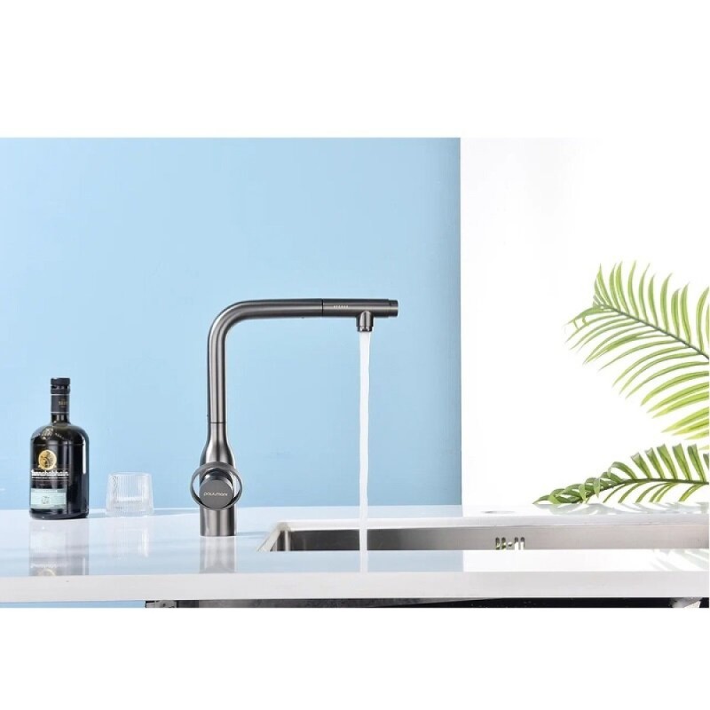 Смеситель Paulmark Urban Ur213104-BS для кухонной мойки, с подключением к фильтру, брашированная сталь