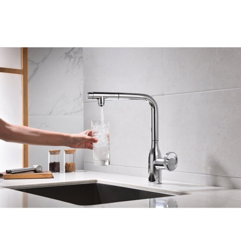Смеситель Paulmark Urban Ur213104-CR для кухонной мойки, с подключением к фильтру, цвет хром