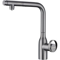 Смеситель Paulmark Urban Ur213104-GM для кухонной мойки, с подключением к фильтру, вороненая сталь
