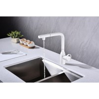 Смеситель Paulmark Urban Ur213104-WH для кухонной мойки, с подключением к фильтру, белый матовый