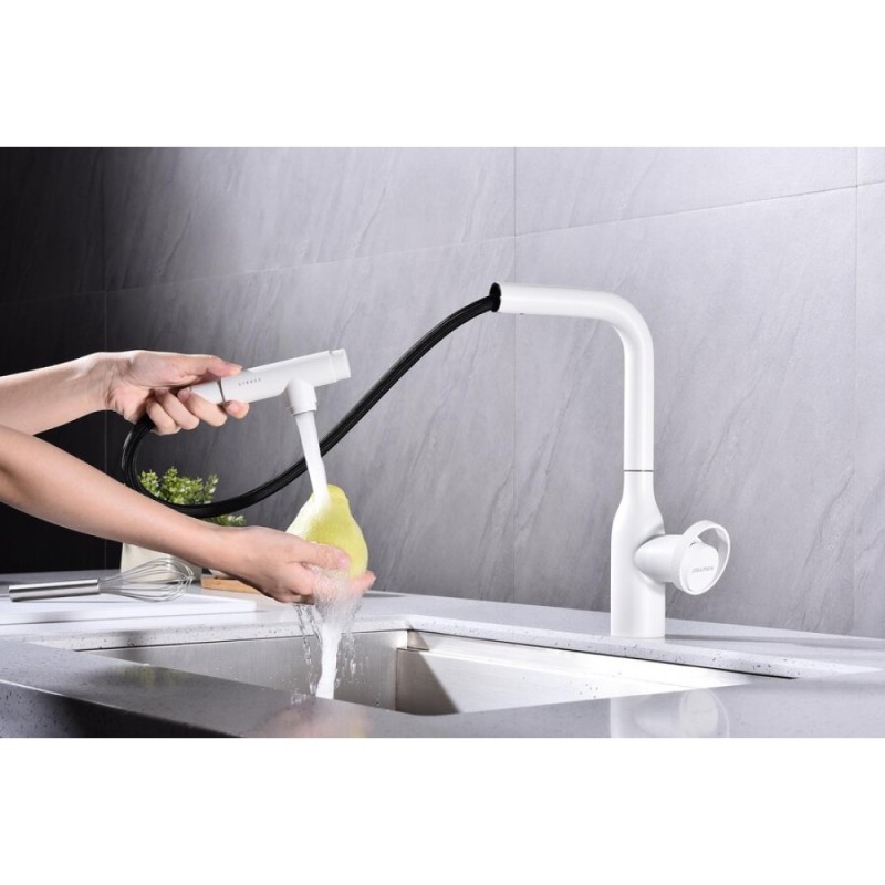 Смеситель Paulmark Urban Ur213104-WH для кухонной мойки, с подключением к фильтру, белый матовый