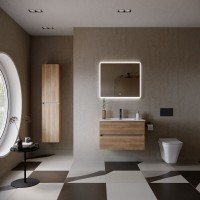 Тумба под раковину Sancos Urban 80, подвесная, дуб галифакс натуральный, UR80EG