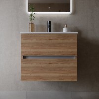 Тумба под раковину Sancos Urban 80, подвесная, дуб галифакс натуральный, UR80EG