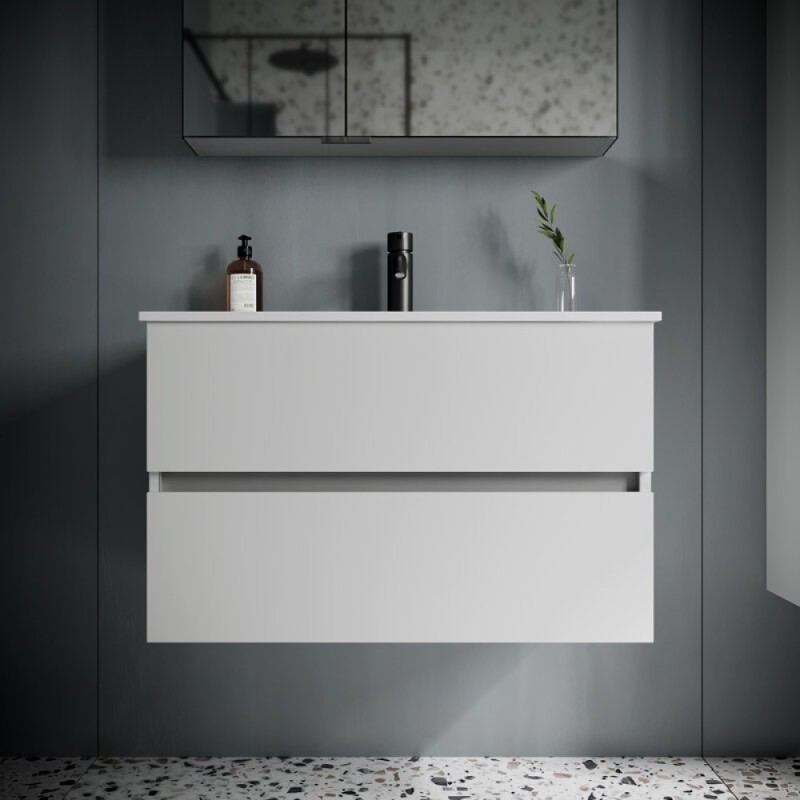 Тумба под раковину Sancos Urban UR80W 80, подвесная, белый глянец