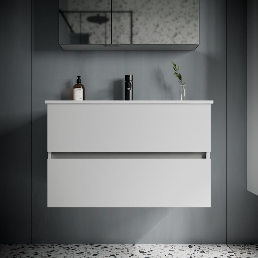 Тумба под раковину Sancos Urban UR80W 80, подвесная, белый глянец