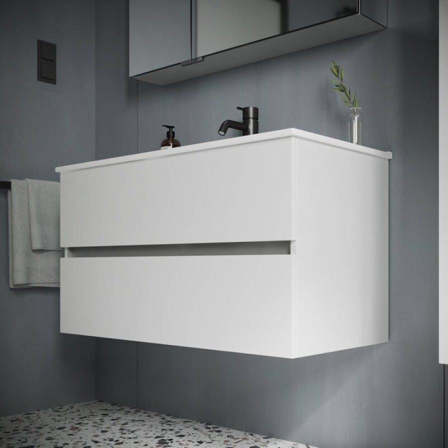 Тумба под раковину Sancos Urban UR80W 80, подвесная, белый глянец