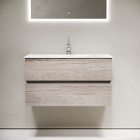 Тумба под раковину Sancos Urban 90, подвесная, дуб галифакс натуральный, UR90EG
