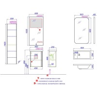 Тумба под раковину Aqwella Urban URB0145W, 45 см, подвесная, цвет белый