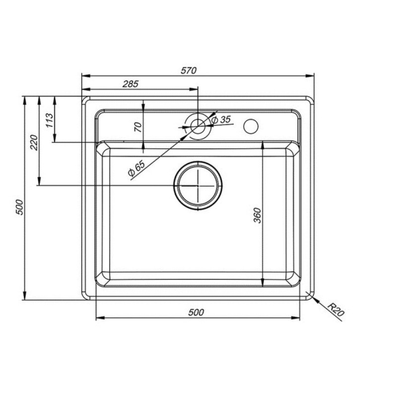 Кухонная мойка Iddis Vane G V03P571i87 57 x 50 x 22.7 см, Granucryl, 1 чаша, бежевый (песок)