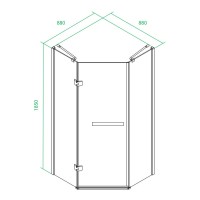 Душевой уголок Iddis Vane V30T099i23, 90 х 90 х 185 см