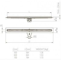 Дренажный канал Veconi Slim Line V700SL, 70 см, цвет хром матовый