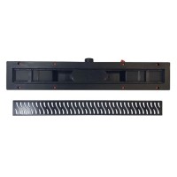 Дренажный канал Veconi MCH Harmony Black, 75 см, с решёткой из нержавеющей стали, V750HB