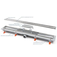 Дренажный канал Veconi MVKlasik/Floor V750K, 75 см, с решёткой из нержавеющей стали