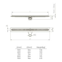 Дренажный канал Veconi Slim Line V800SL, 80 см, цвет хром матовый