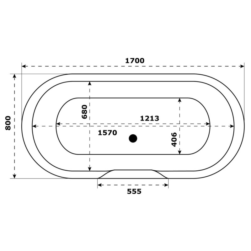 Ванна из искусственного камня Good Door Венеция 170 x 80 см, серый, ВА00004