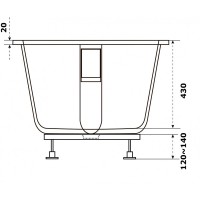 Ванна из искусственного камня Good Door Афина 170 x 75 см, белый, ва00020