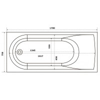 Ванна из искусственного камня Good Door Афина 170 x 75 см, белый, ва00020