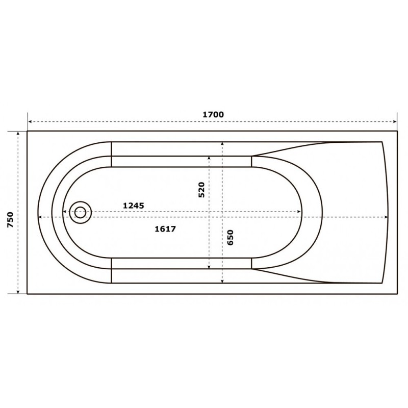 Ванна из искусственного камня Good Door Афина 170 x 75 см, белый, ва00020