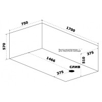 Ванна из искусственного камня Good Door Афина 170 x 75 см, белый, ва00020