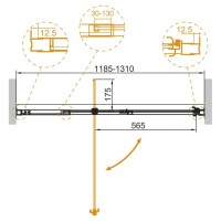 Душевая дверь Cezares Variante-B-1-120/130-C-Cr