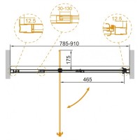Душевая дверь Cezares Variante-B-1-80/90-C-Cr